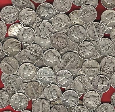 Survivalist Money Us *mercury Dimes* 90% Silver Coins Before 1946~assorted Dates